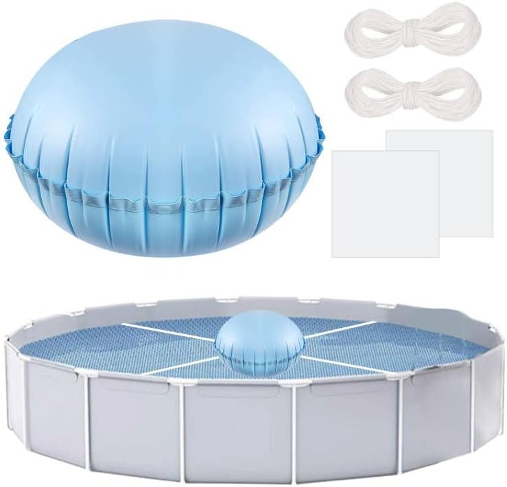 Waybas Pool Pillows for Above Ground Pools, 4ft Dia Heavy Duty Swimming Pool Air Pillow 0.4mm Thickened Pool Closing Winter Kit Pool Cover Float Balloon with String Repair Tape for Winterizing Ice Equalizer - Image 1